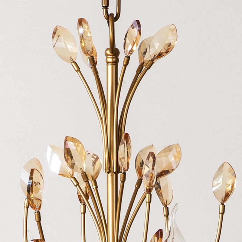 Traditional French Iron & Crystal Branch Chandelier - 6/9/12 Light Options for Living Room & Bedroom Decor