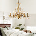 Traditional French Iron & Crystal Branch Chandelier - 6/9/12 Light Options for Living Room & Bedroom Decor