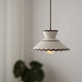 Traditional French Ceramic & Iron Cone Pendant Light for Bedroom & Living Room