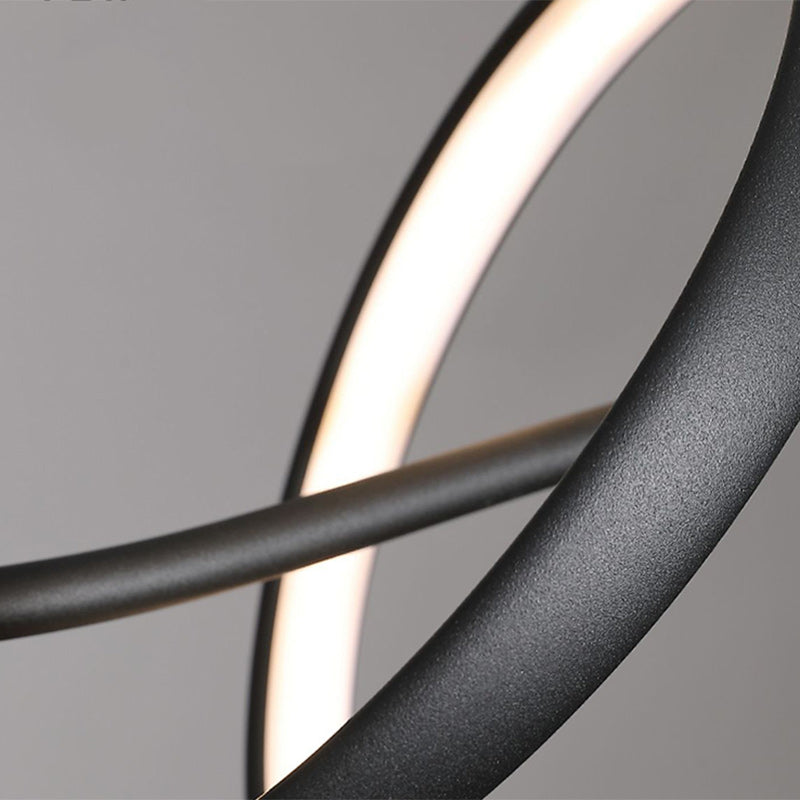 Modern Minimalist Curved LED Island Chandelier - Aluminum & Iron for Dining, Bedroom, Living Room