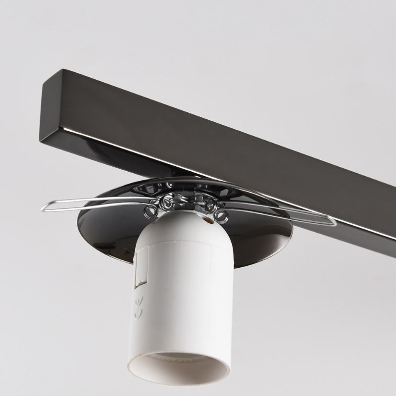 Modern Minimalist Iron & Glass Oval Branch Semi-Flush Mount Ceiling Light - 3/5-Light Design for Bedroom & Living Room