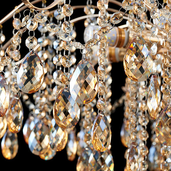 Traditional French Crystal & Iron Teardrop Chandelier - 8/10/12/15-Light Elegance for Bedroom & Living Room