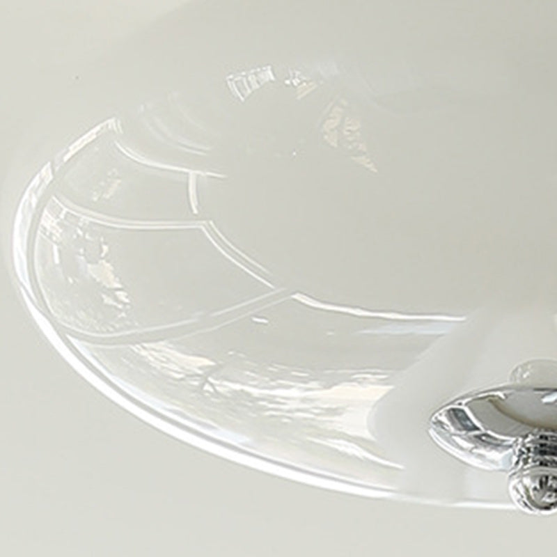 Modern Mid-Century Iron & Glass Oval LED Semi-Flush Mount Ceiling Light