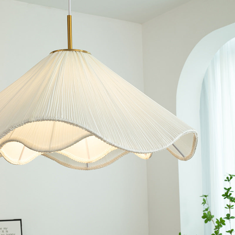 Contemporary Nordic Fabric & Iron Pleated Cone Pendant Light for Bedroom, Living Room & Dining Room

Illuminate your space with this stylish Contemporary Nordic Pendant Light. Featuring a unique pleated cone design, this 1-light fixture adds a touch of el