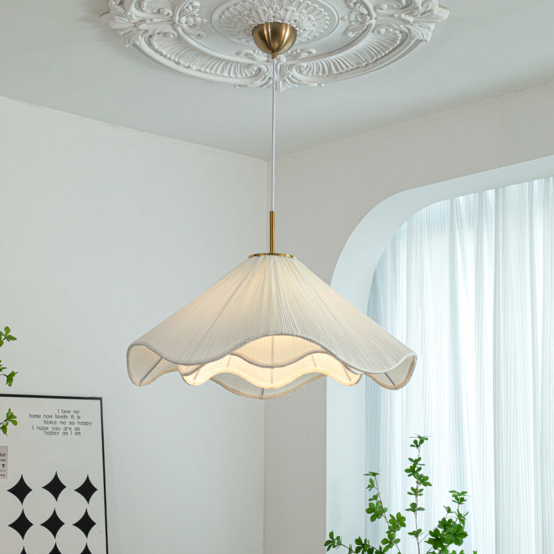 Contemporary Nordic Fabric & Iron Pleated Cone Pendant Light for Bedroom, Living Room & Dining Room

Illuminate your space with this stylish Contemporary Nordic Pendant Light. Featuring a unique pleated cone design, this 1-light fixture adds a touch of el