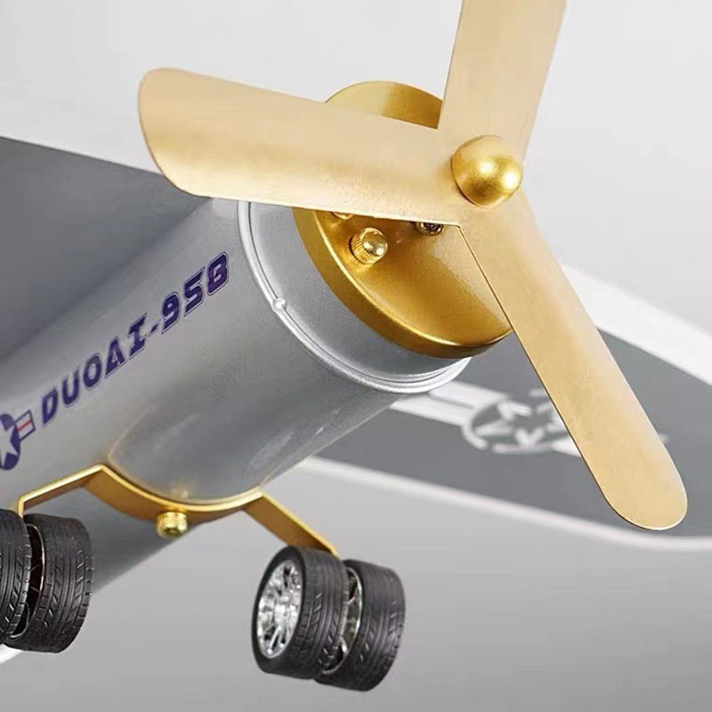 Contemporary Creative Metal Acrylic Airplane Shape LED Semi-Flush Mount Ceiling Light Kids Bedroom Living Room Decor Aircraft Theme Lighting Modern Kidsroom Fixture Stylish Home Illumination Unique Ceiling Decor Decorative Airplane Pendant Light for Child