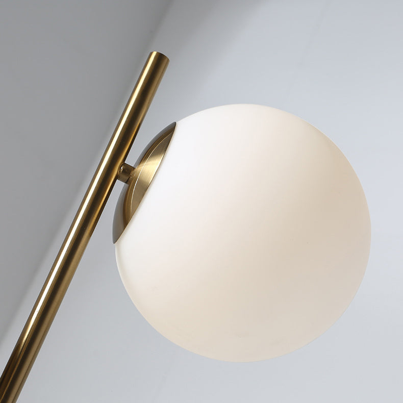 Contemporary Nordic Marble Metal & Glass 2-Light Floor Lamp for Living Room & Bedroom