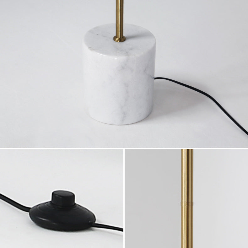 Contemporary Nordic Marble Metal & Glass 2-Light Floor Lamp for Living Room & Bedroom