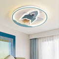 Airplane-Shaped Kids LED Ceiling Fan Light - Contemporary Iron Acrylic Flush Mount for Bedrooms
