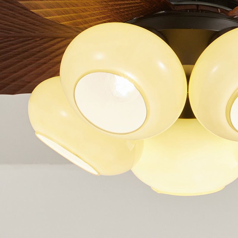 Contemporary Retro Leaf-Shaped Semi-Flush Mount Ceiling Fan Light - 3/5-Light for Living Room & Bedroom