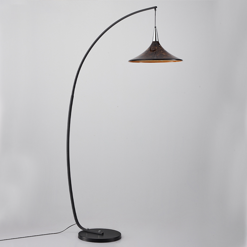 Contemporary Scandinavian Iron Acrylic Fan-Shaped Floor Lamp - 1-Light for Living Room & Bedroom
