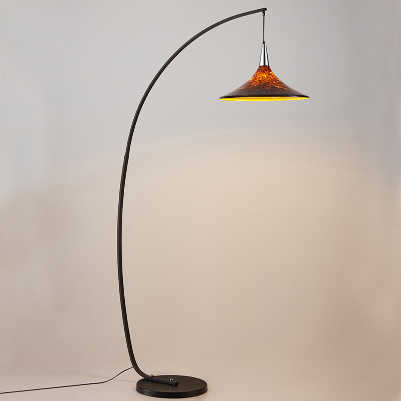 Contemporary Scandinavian Iron Acrylic Fan-Shaped Floor Lamp - 1-Light for Living Room & Bedroom