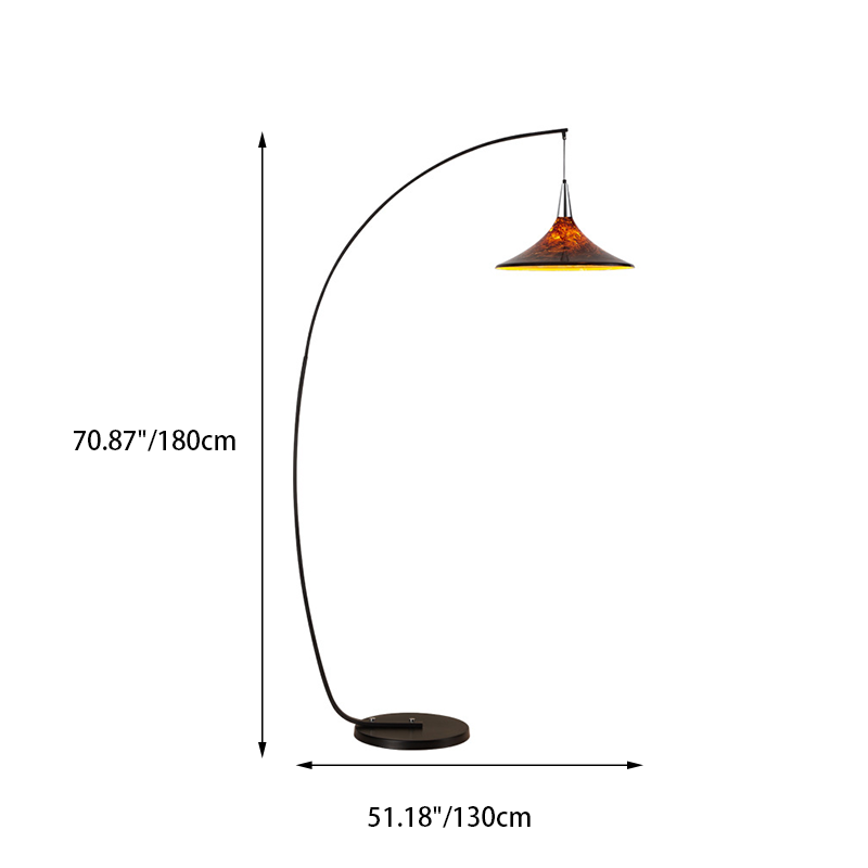 Contemporary Scandinavian Iron Acrylic Fan-Shaped Floor Lamp - 1-Light for Living Room & Bedroom