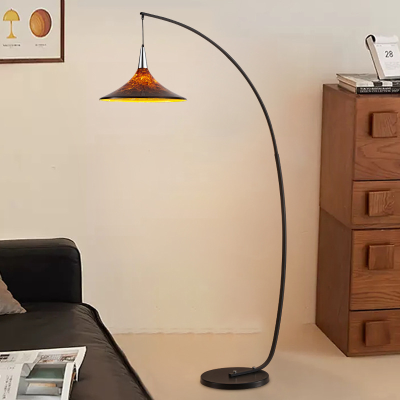 Contemporary Scandinavian Iron Acrylic Fan-Shaped Floor Lamp - 1-Light for Living Room & Bedroom