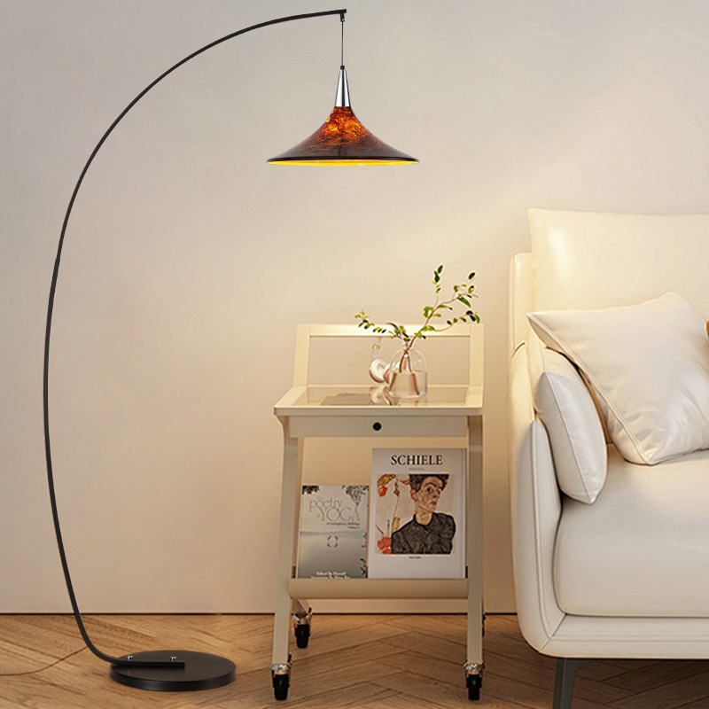 Contemporary Scandinavian Iron Acrylic Fan-Shaped Floor Lamp - 1-Light for Living Room & Bedroom