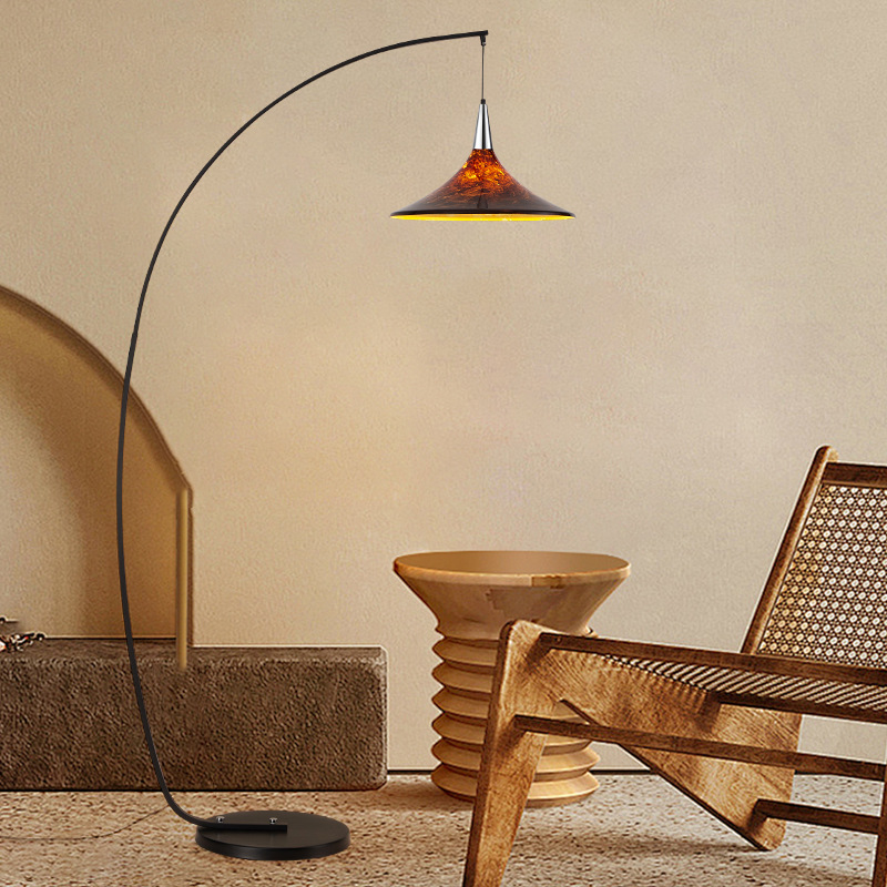 Contemporary Scandinavian Iron Acrylic Fan-Shaped Floor Lamp - 1-Light for Living Room & Bedroom