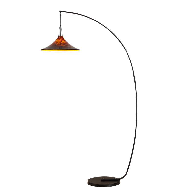 Contemporary Scandinavian Iron Acrylic Fan-Shaped Floor Lamp - 1-Light for Living Room & Bedroom