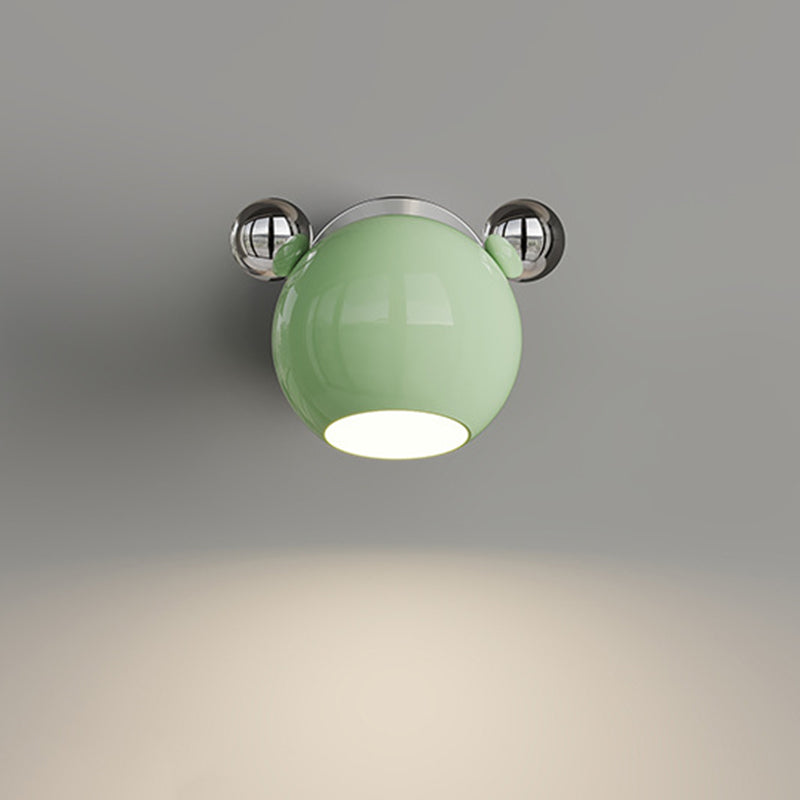 Contemporary Creative Iron Cartoon Bear Kids LED Wall Sconce Lamp for Bedroom Nursery Lighting, Animal-Themed Wall Decor, Cute Children's Room Fixtures, Modern Kids Lighting Ideas, Unique Gifts for Boys and Girls
