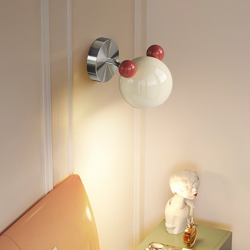 Contemporary Creative Iron Cartoon Bear Kids LED Wall Sconce Lamp for Bedroom Nursery Lighting, Animal-Themed Wall Decor, Cute Children's Room Fixtures, Modern Kids Lighting Ideas, Unique Gifts for Boys and Girls