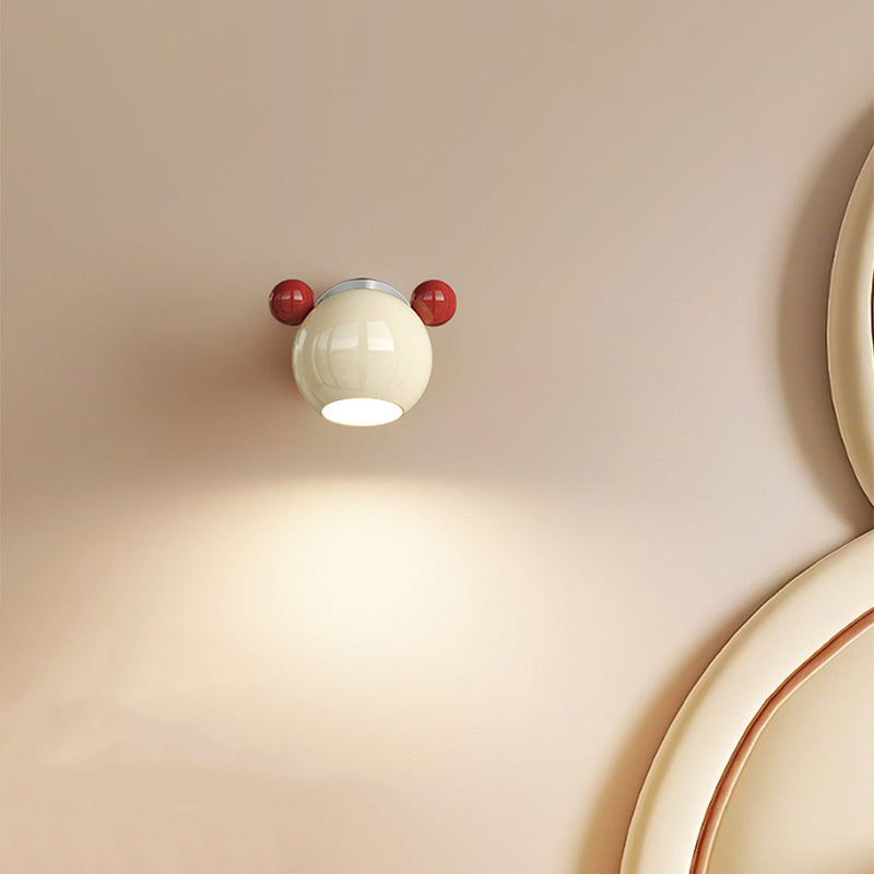 Contemporary Creative Iron Cartoon Bear Kids LED Wall Sconce Lamp for Bedroom Nursery Lighting, Animal-Themed Wall Decor, Cute Children's Room Fixtures, Modern Kids Lighting Ideas, Unique Gifts for Boys and Girls