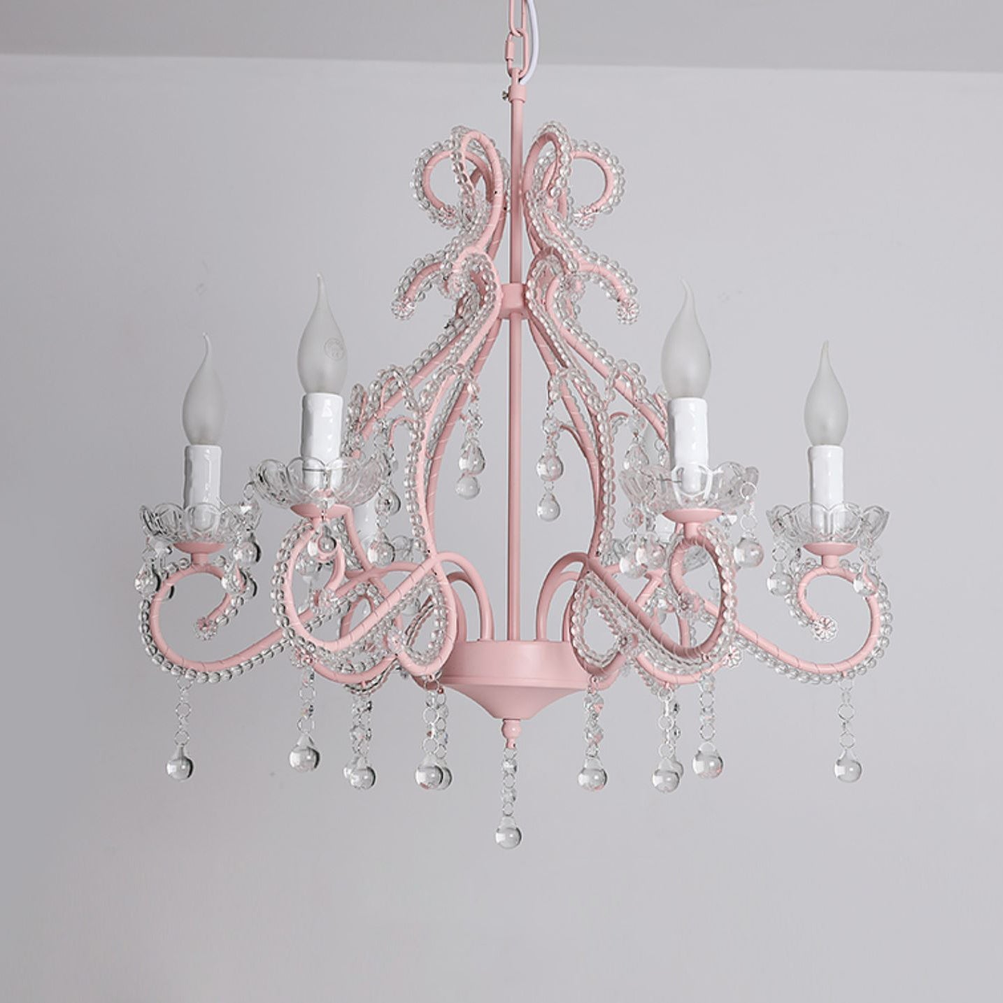 Traditional Farmhouse Crystal Iron Branch Bow 6-Light Chandelier for Living and Dining Rooms