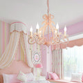Traditional Farmhouse Crystal Iron Branch Bow 6-Light Chandelier for Living and Dining Rooms
