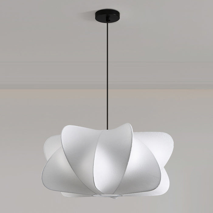 Traditional Japanese Faux Silk Iron Propeller Chandelier for Bedroom & Living Room