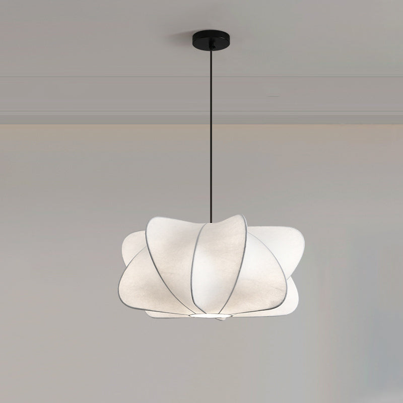 Traditional Japanese Faux Silk Iron Propeller Chandelier for Bedroom & Living Room