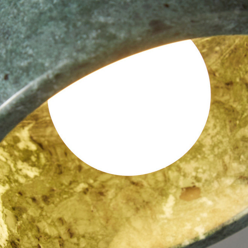 Contemporary Scandinavian Marble Metal Round Cylinder Semi-Flush Mount Light