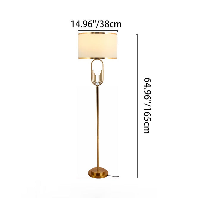 Contemporary Scandinavian Iron Oval U-Shape Floor Lamp - 1-Light for Bedroom & Living Room