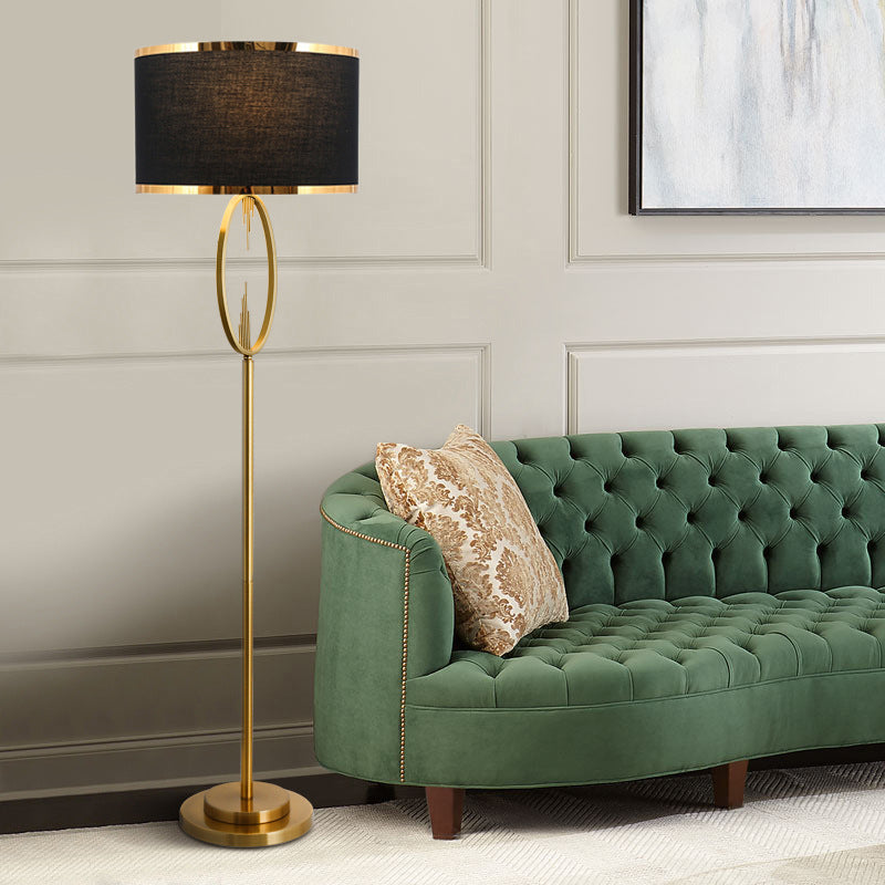Contemporary Scandinavian Iron Oval U-Shape Floor Lamp - 1-Light for Bedroom & Living Room