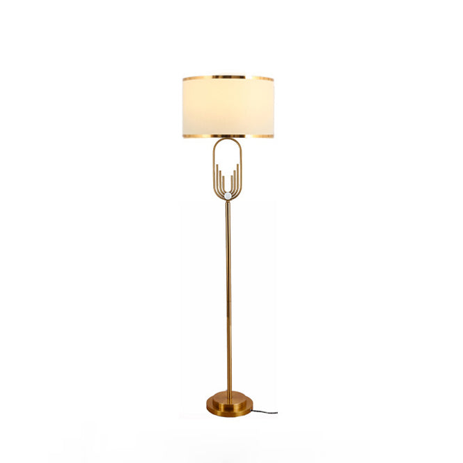 Contemporary Scandinavian Iron Oval U-Shape Floor Lamp - 1-Light for Bedroom & Living Room