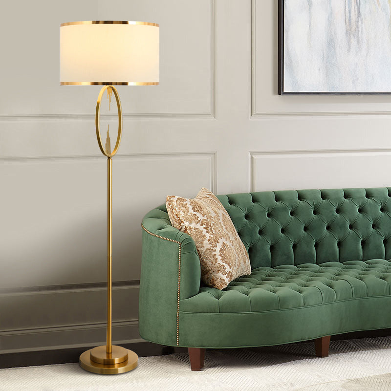 Contemporary Scandinavian Iron Oval U-Shape Floor Lamp - 1-Light for Bedroom & Living Room