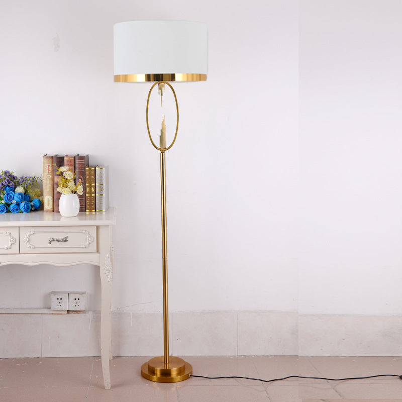 Contemporary Scandinavian Iron Oval U-Shape Floor Lamp - 1-Light for Bedroom & Living Room