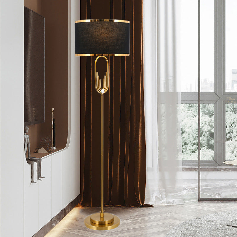 Contemporary Scandinavian Iron Oval U-Shape Floor Lamp - 1-Light for Bedroom & Living Room