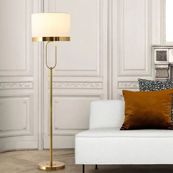 Contemporary Scandinavian Iron Oval U-Shape Floor Lamp - 1-Light for Bedroom & Living Room