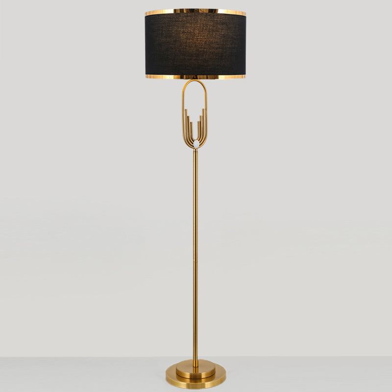 Contemporary Scandinavian Iron Oval U-Shape Floor Lamp - 1-Light for Bedroom & Living Room