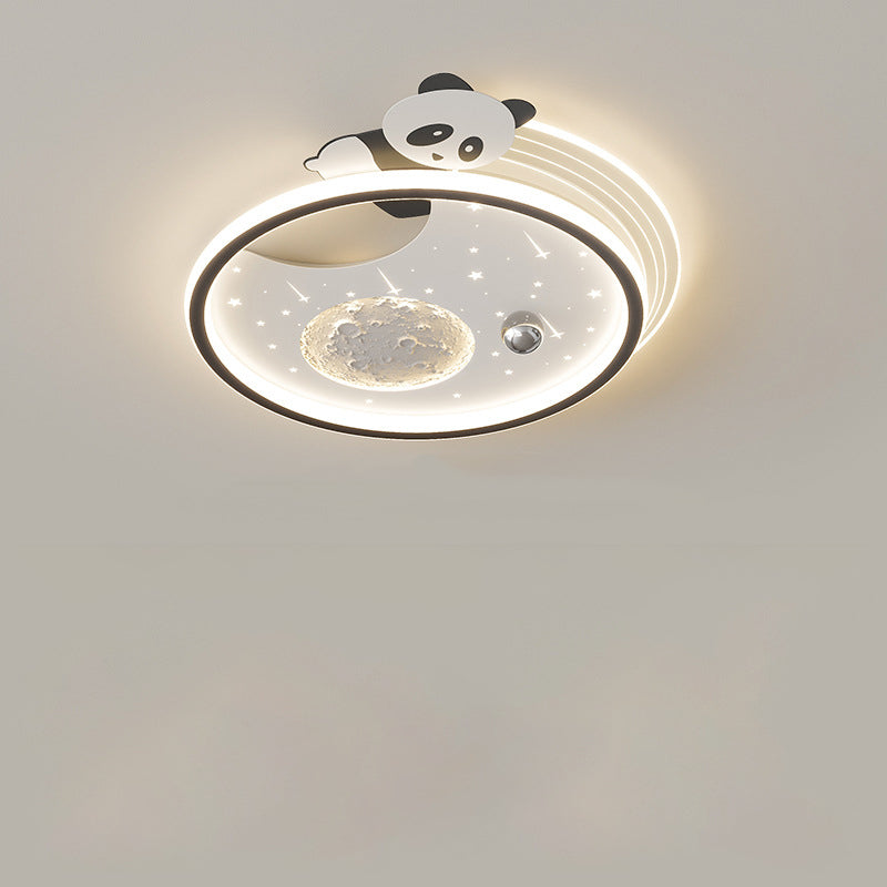 Modern Art Deco Kids Acrylic Resin Bunny Panda LED Flush Mount Ceiling Light Stylish Bedroom Living Room Décor Energy-Efficient Illumination Fun Children's Ceiling Fixture Unique Design Playful Lighting Solution Decorative Lighting for Kids Room Nursery R