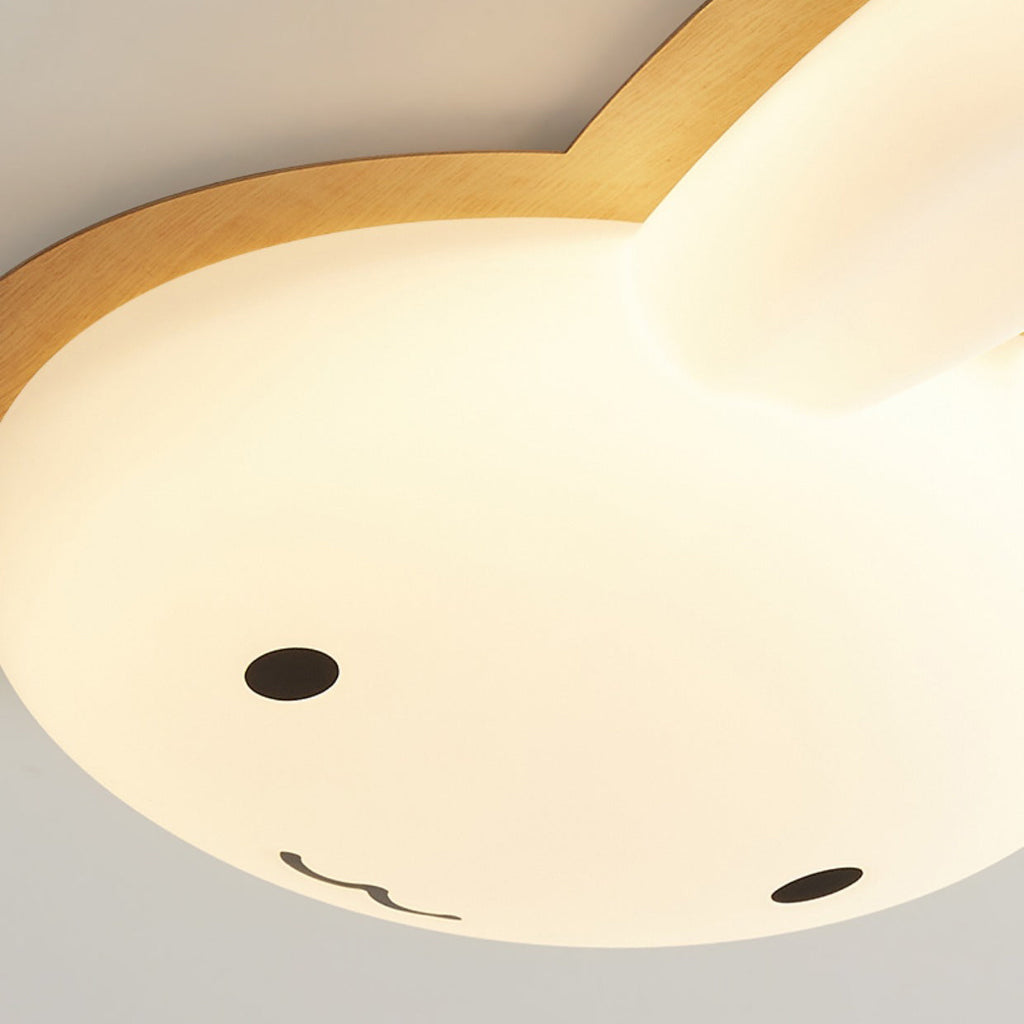 Modern Art Deco Kids PE Iron Rabbit Shape LED Flush Mount Ceiling Light Bedroom Ceiling Fixture Nursery Lighting Stylish Kids Room Decor Rabbit Design Lighting Fixture