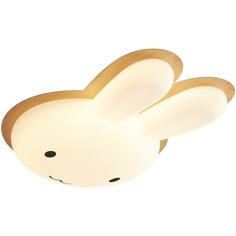 Modern Art Deco Kids PE Iron Rabbit Shape LED Flush Mount Ceiling Light Bedroom Ceiling Fixture Nursery Lighting Stylish Kids Room Decor Rabbit Design Lighting Fixture