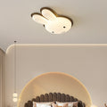 Modern Art Deco Kids PE Iron Rabbit Shape LED Flush Mount Ceiling Light Bedroom Ceiling Fixture Nursery Lighting Stylish Kids Room Decor Rabbit Design Lighting Fixture