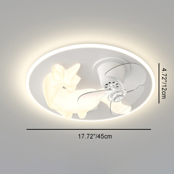 Modern Art Deco Iron Unicorn Shape Round LED Flush Mount Ceiling Light for Bedroom Living Room Fixture - Stylish Creative Lighting Design - Elegant Home Decor - Unique Decorative Ceiling Lamp - Durable Iron Construction - Energy Efficient LED Light - Cont