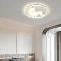 Modern Art Deco Iron Unicorn Shape Round LED Flush Mount Ceiling Light for Bedroom Living Room Fixture - Stylish Creative Lighting Design - Elegant Home Decor - Unique Decorative Ceiling Lamp - Durable Iron Construction - Energy Efficient LED Light - Cont