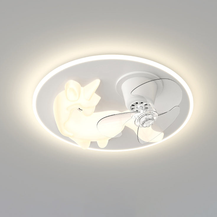 Modern Art Deco Iron Unicorn Shape Round LED Flush Mount Ceiling Light for Bedroom Living Room Fixture - Stylish Creative Lighting Design - Elegant Home Decor - Unique Decorative Ceiling Lamp - Durable Iron Construction - Energy Efficient LED Light - Cont