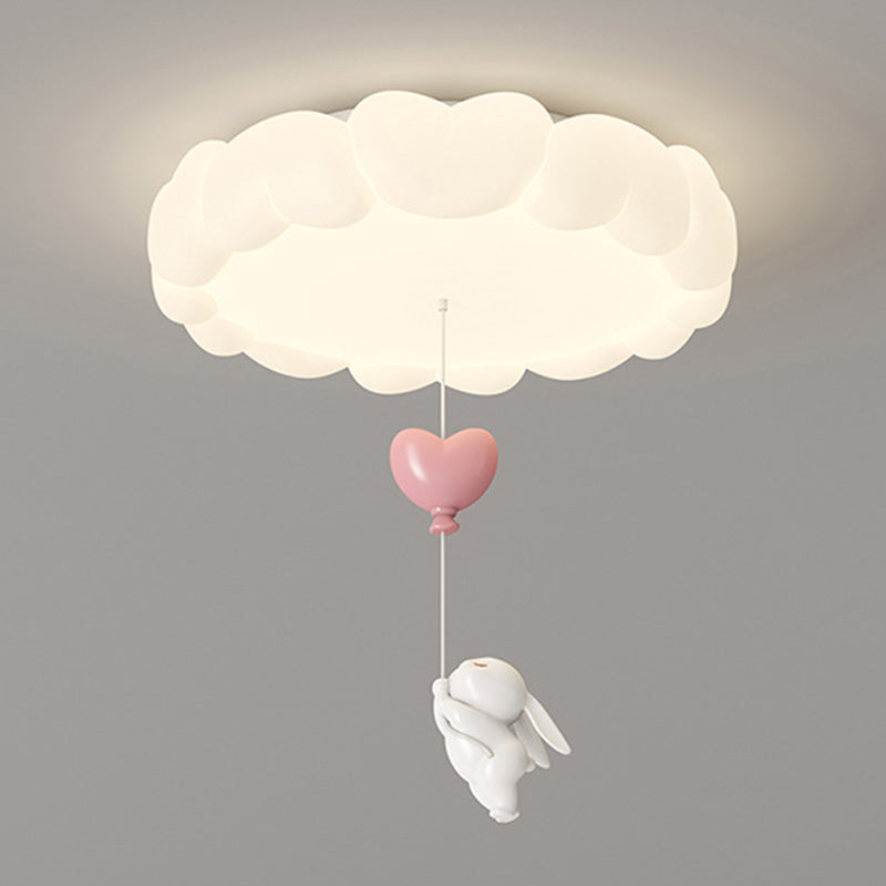 Modern Art Deco Kids Heart-Shaped Round LED Flush Mount Ceiling Light for Bedroom, Stylish Children's Room Lighting, Heart Design Ceiling Fixture, Energy Efficient LED Light, Decorative Night Light, Nursery Ceiling Lamp, Playful Children's Bedroom Illumin
