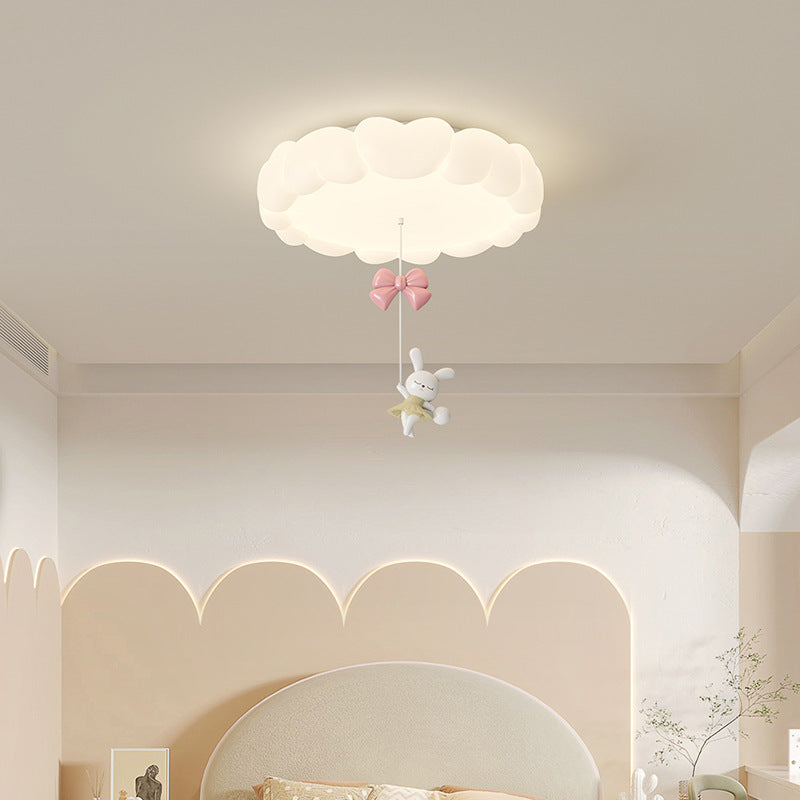 Modern Art Deco Kids Heart-Shaped Round LED Flush Mount Ceiling Light for Bedroom, Stylish Children's Room Lighting, Heart Design Ceiling Fixture, Energy Efficient LED Light, Decorative Night Light, Nursery Ceiling Lamp, Playful Children's Bedroom Illumin