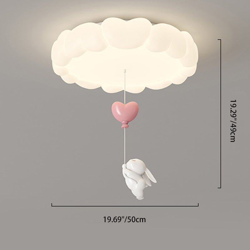 Modern Art Deco Heart-Shaped LED Ceiling Light for Kids' Bedroom