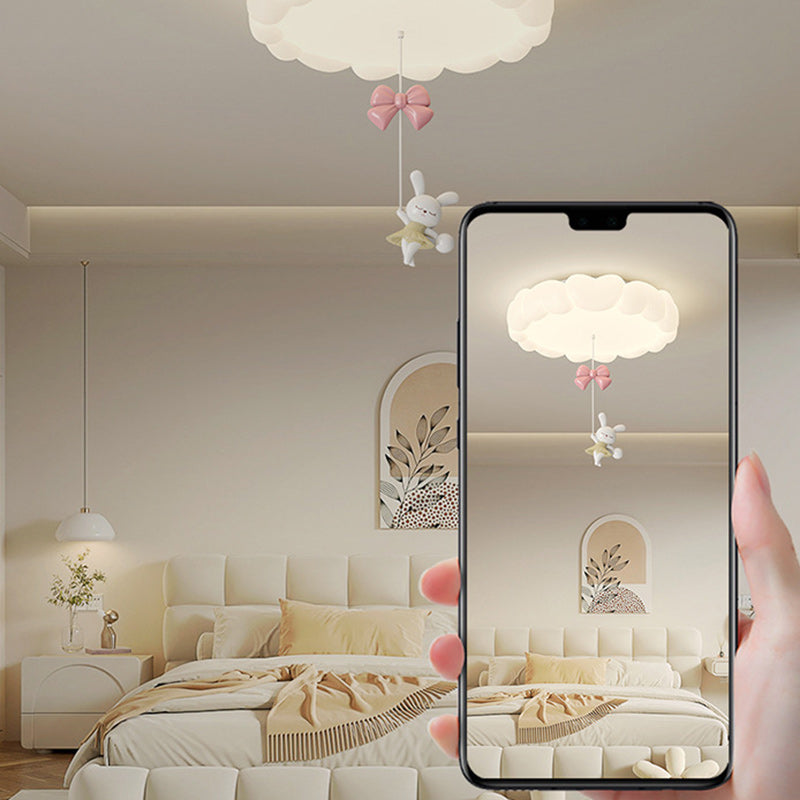 Modern Art Deco Heart-Shaped LED Ceiling Light for Kids' Bedroom