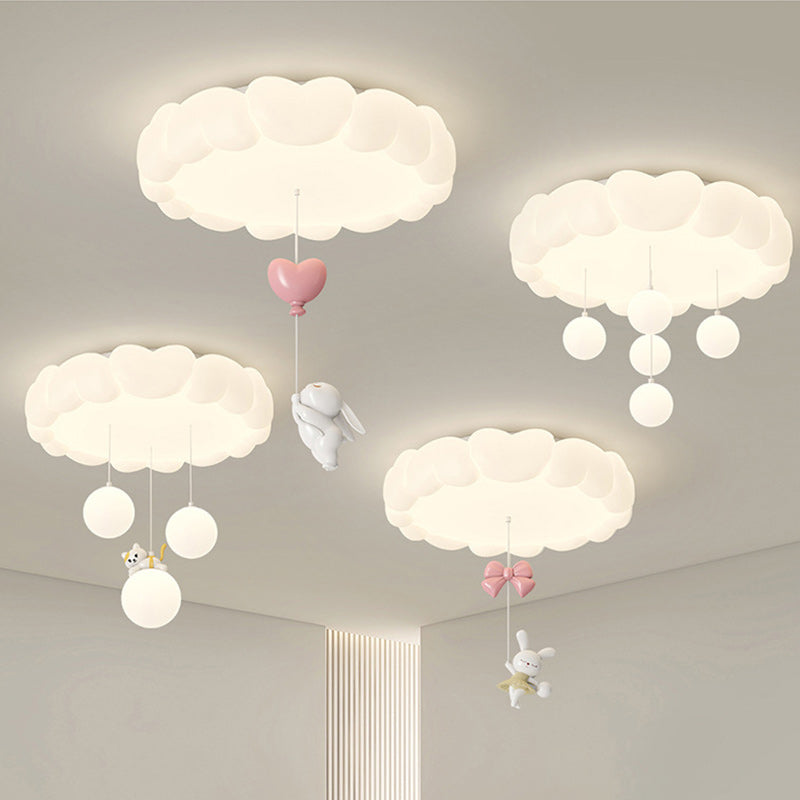 Modern Art Deco Heart-Shaped LED Ceiling Light for Kids' Bedroom