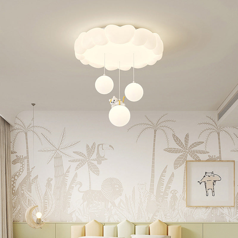 Modern Art Deco Kids Heart-Shaped Round LED Flush Mount Ceiling Light for Bedroom, Stylish Children's Room Lighting, Heart Design Ceiling Fixture, Energy Efficient LED Light, Decorative Night Light, Nursery Ceiling Lamp, Playful Children's Bedroom Illumin
